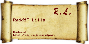Radó Lilla névjegykártya